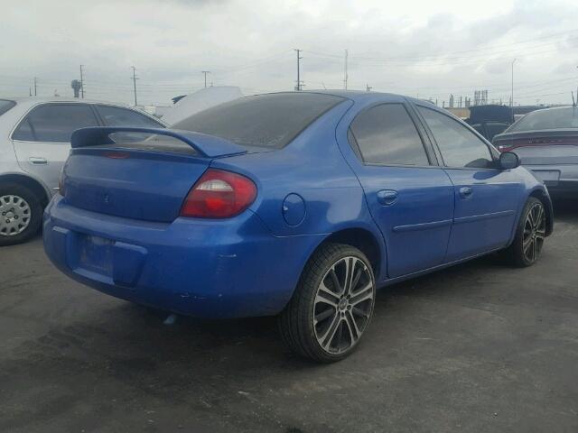 1B3ES56C35D268055 - 2005 DODGE NEON SXT BLUE photo 4