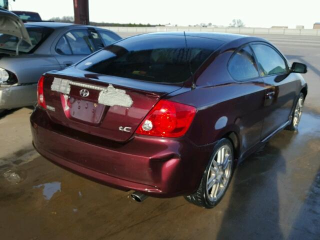 JTKDE177770196887 - 2007 TOYOTA SCION TC MAROON photo 4