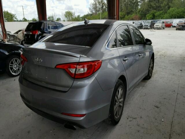 5NPE24AF8FH002004 - 2015 HYUNDAI SONATA SE GRAY photo 4