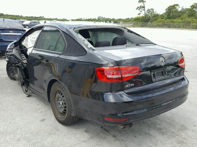 3VW2K7AJ1FM304699 - 2015 VOLKSWAGEN JETTA BASE 黑色 照片 3