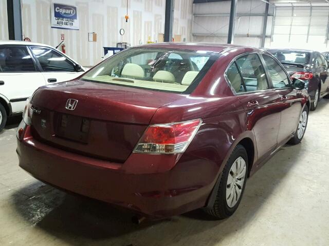 1HGCP26358A134788 - 2008 HONDA ACCORD LX BURGUNDY photo 4