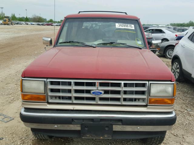 1FMCU14T6KUB15172 - 1989 FORD BRONCO II RED photo 9