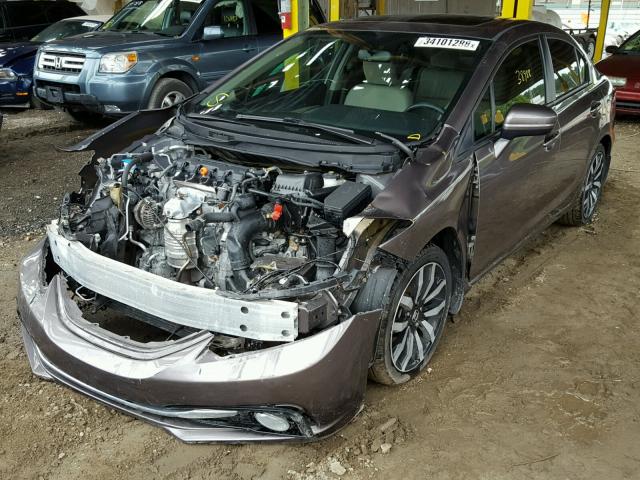 2HGFB2F97FH503472 - 2015 HONDA CIVIC EXL 棕色 照片 2