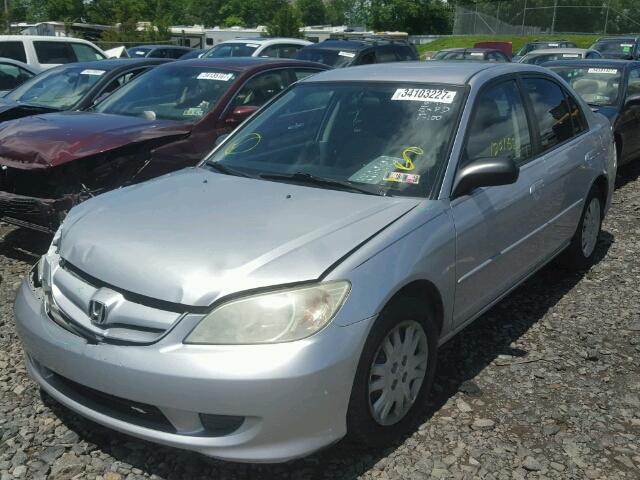 2HGES16625H622637 - 2005 HONDA CIVIC LX SILVER photo 2