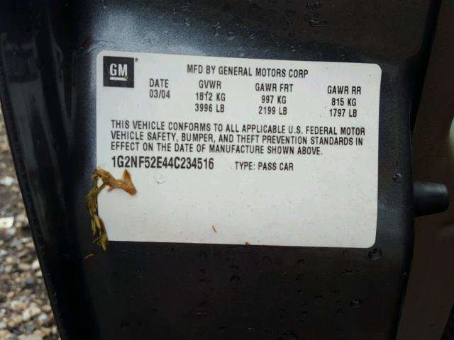 1G2NF52E44C234516 - 2004 PONTIAC GRAND AM S 灰色 照片 10