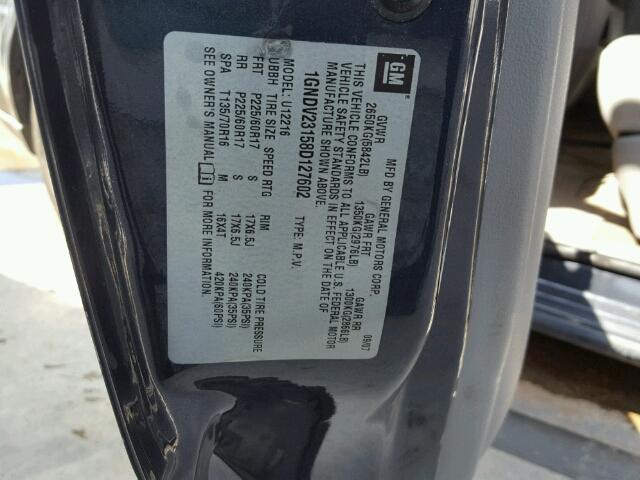 1GNDV23158D127602 - 2008 CHEVROLET UPLANDER L 灰色 照片 10