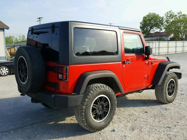 1C4AJWAG1EL321423 - 2014 JEEP WRANGLER S RED photo 4