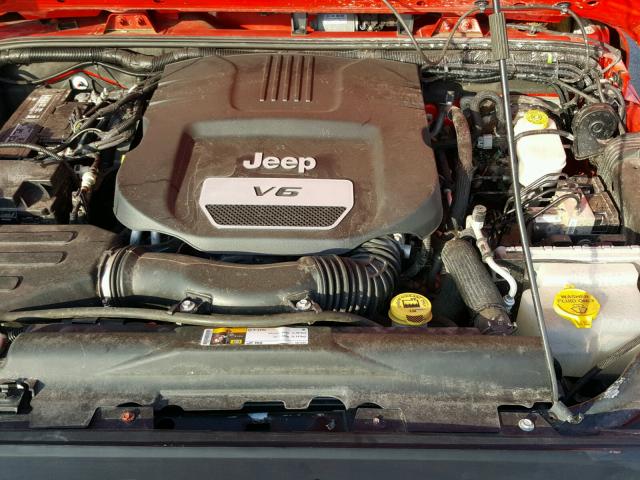 1C4AJWAG1EL321423 - 2014 JEEP WRANGLER S RED photo 7