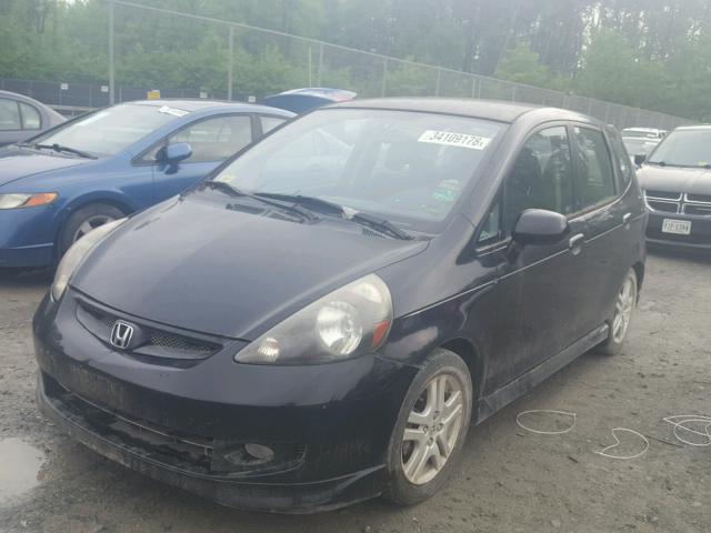 JHMGD37697S033106 - 2007 HONDA FIT S BLACK photo 2