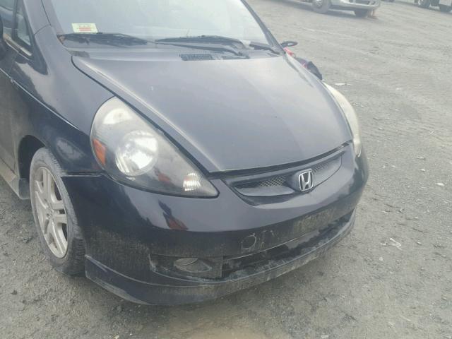 JHMGD37697S033106 - 2007 HONDA FIT S BLACK photo 9