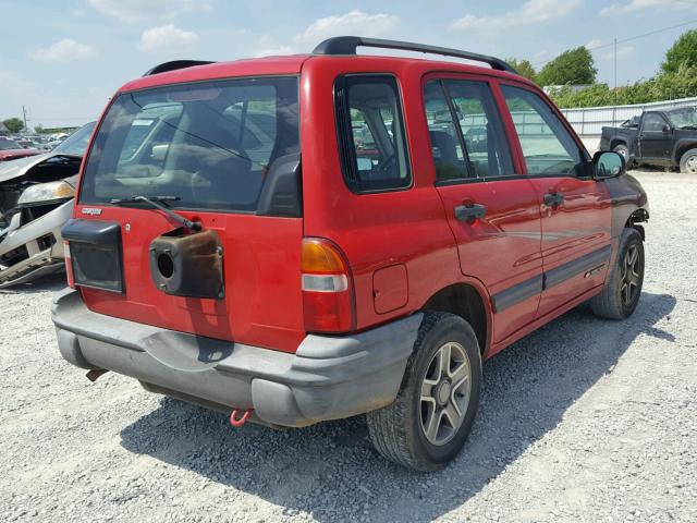 2CNBE13C636949744 - 2003 CHEVROLET TRACKER RED photo 4