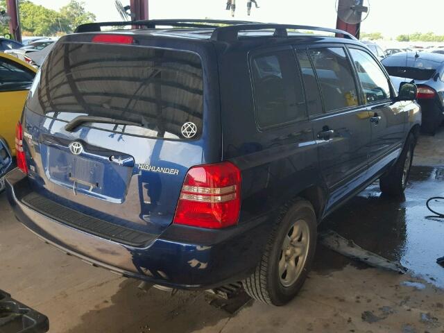 JTEGF21A930111839 - 2003 TOYOTA HIGHLANDER BLUE photo 4