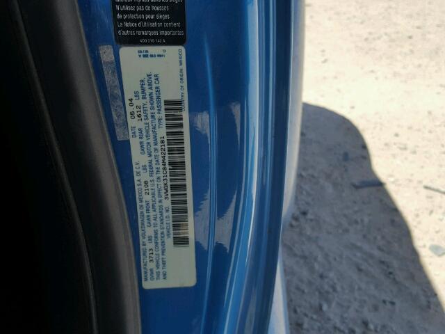 3VWGK31C84M422181 - 2004 VOLKSWAGEN NEW BEETLE 蓝色 照片 10