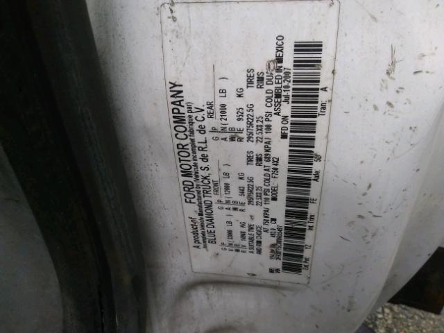 3FRXF75C08V655497 - 2008 FORD F750 SUPER WHITE photo 10