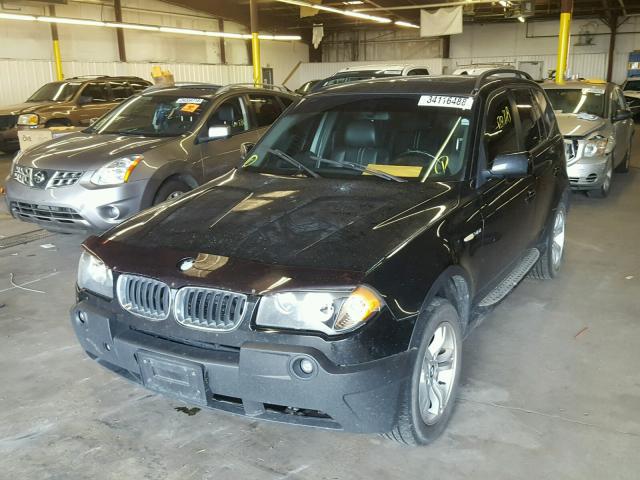 WBXPA93405WD01764 - 2005 BMW X3 3.0I BLACK photo 2