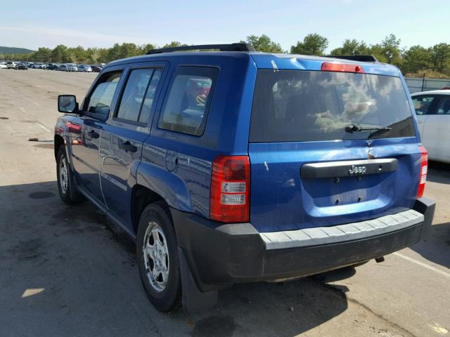 1J4FT28B59D204974 - 2009 JEEP PATRIOT SP BLUE photo 3