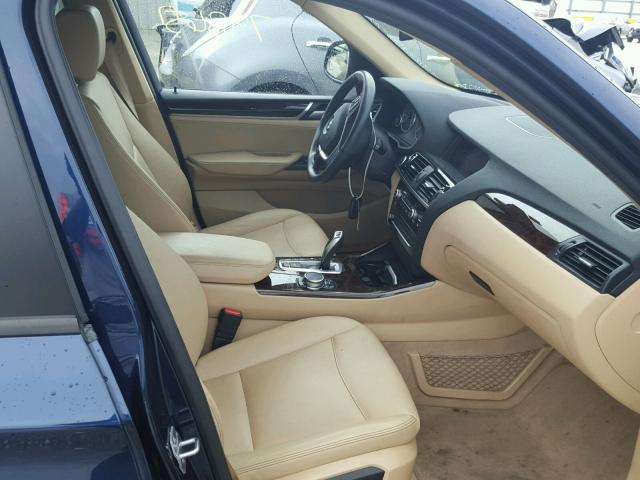 5UXWX9C51F0D62236 - 2015 BMW X3 XDRIVE2 BLUE photo 5