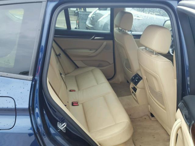 5UXWX9C51F0D62236 - 2015 BMW X3 XDRIVE2 BLUE photo 6