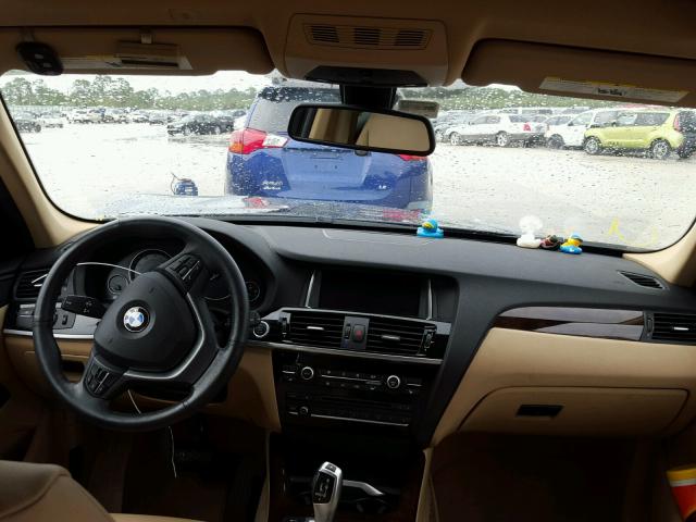 5UXWX9C51F0D62236 - 2015 BMW X3 XDRIVE2 BLUE photo 9