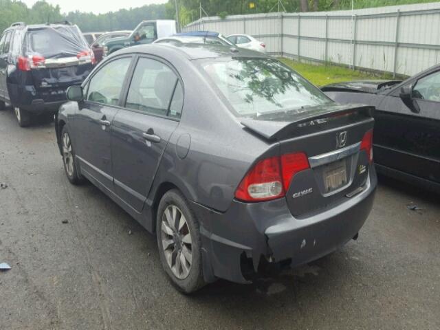 2HGFA16809H328104 - 2009 HONDA CIVIC EX ნაცრისფერი ფოტო 3