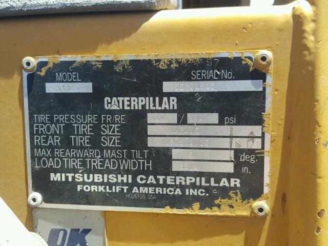 6EM01915 - 1999 CATR FORK LIFT YELLOW photo 10