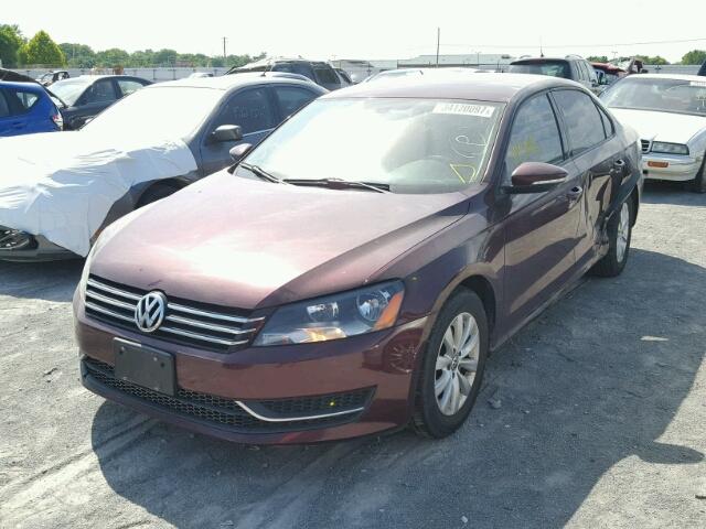 1VWAP7A32CC053445 - 2012 VOLKSWAGEN PASSAT S MAROON photo 2