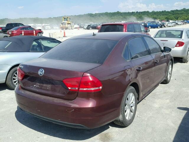 1VWAP7A32CC053445 - 2012 VOLKSWAGEN PASSAT S MAROON photo 4