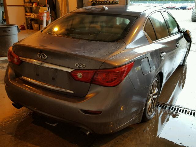 JN1BV7AP1EM682324 - 2014 INFINITI Q50 BASE GRAY photo 4