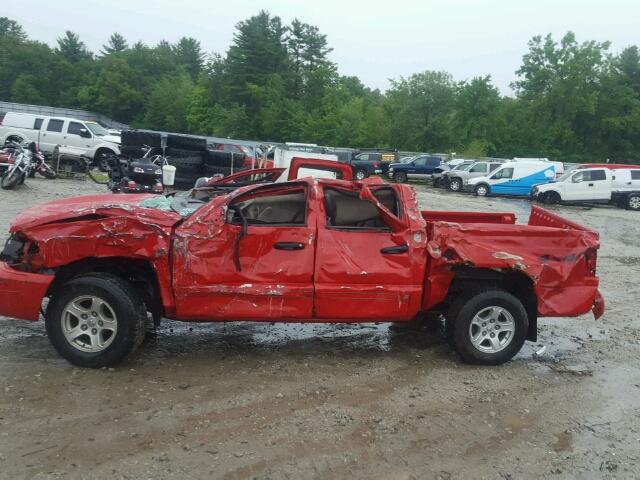 1D7HW48N85S156152 - 2005 DODGE DAKOTA RED photo 10