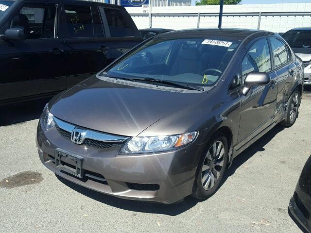 1HGFA16879L018020 - 2009 HONDA CIVIC EX ყავისფერი ფოტო 2