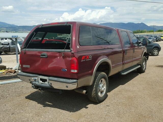 1FTWW31P15EC01034 - 2005 FORD F350 SRW S MAROON photo 4