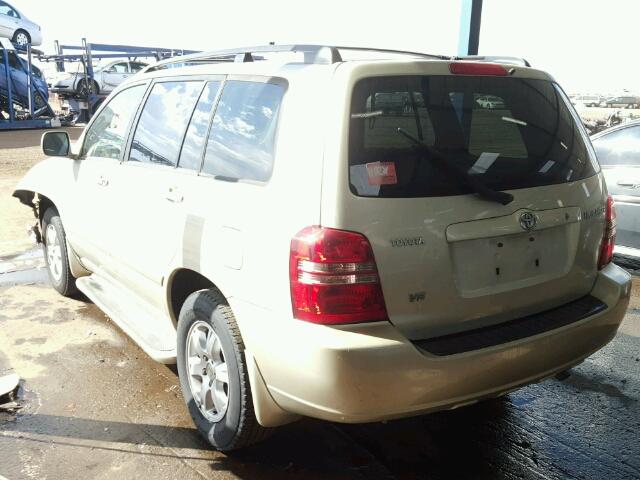 JTEGF21A130099976 - 2003 TOYOTA HIGHLANDER TAN photo 3