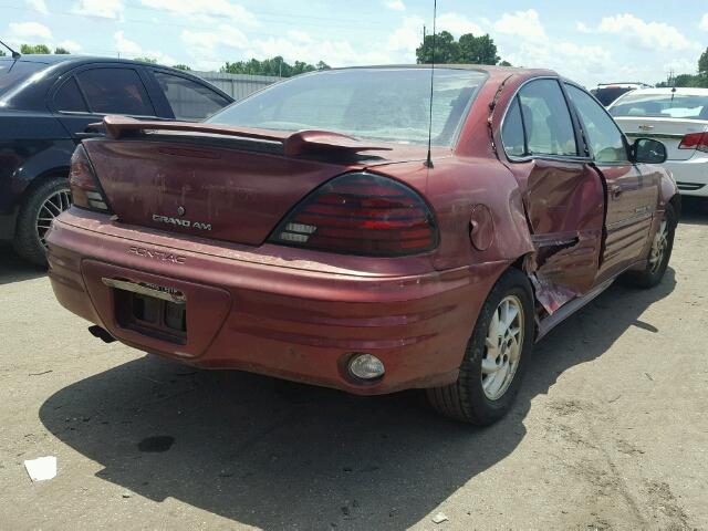 1G2NF52E81C228214 - 2001 PONTIAC GRAND AM S BURGUNDY photo 4