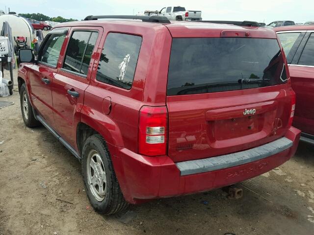 1J8FT28007D358177 - 2007 JEEP PATRIOT SP RED photo 3