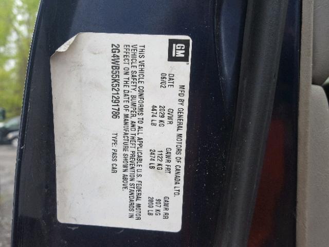 2G4WB55K521291786 - 2002 BUICK REGAL LS 蓝色 照片 10