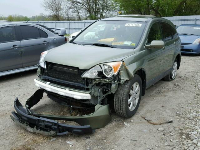 JHLRE38707C074722 - 2007 HONDA CR-V EXL GREEN photo 2