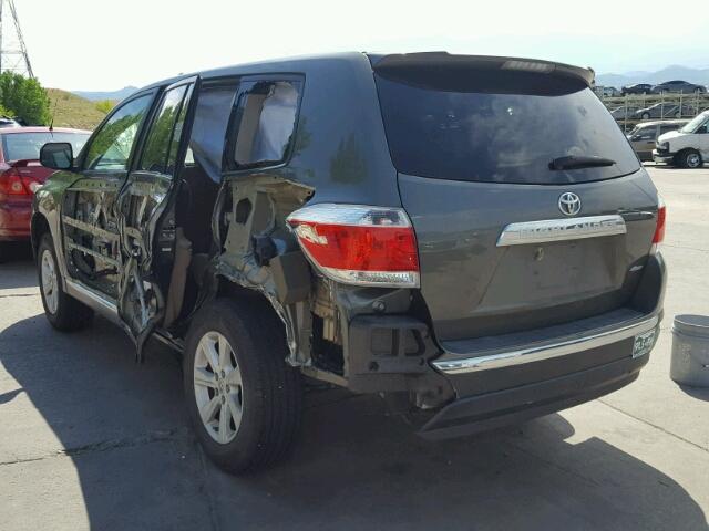 5TDBK3EHXCS133742 - 2012 TOYOTA HIGHLANDER GREEN photo 3