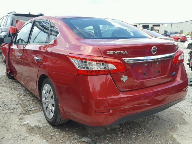 3N1AB7AP1DL722253 - 2013 NISSAN SENTRA S RED photo 3