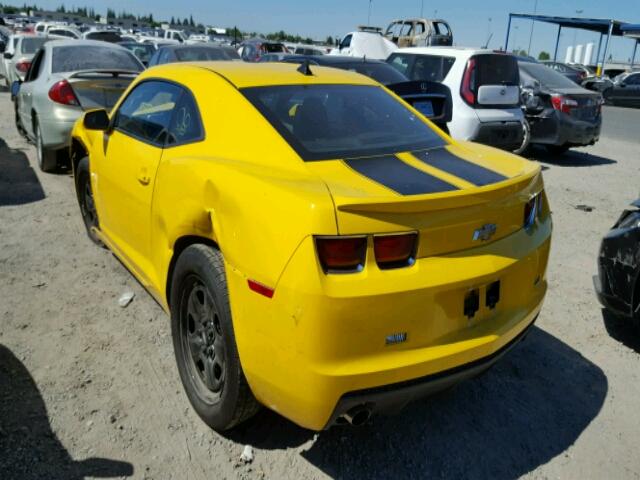 2G1FA1E33D9115793 - 2013 CHEVROLET CAMARO LS YELLOW photo 3