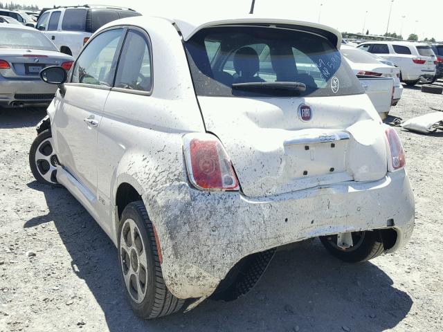 3C3CFFGE2DT744745 - 2013 FIAT 500 ELECTR WHITE photo 3