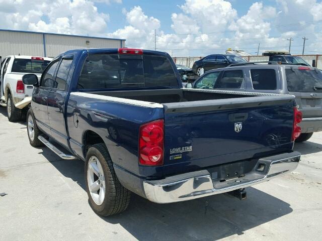 1D7HA18P87J635078 - 2007 DODGE RAM 1500 Q BLUE photo 3