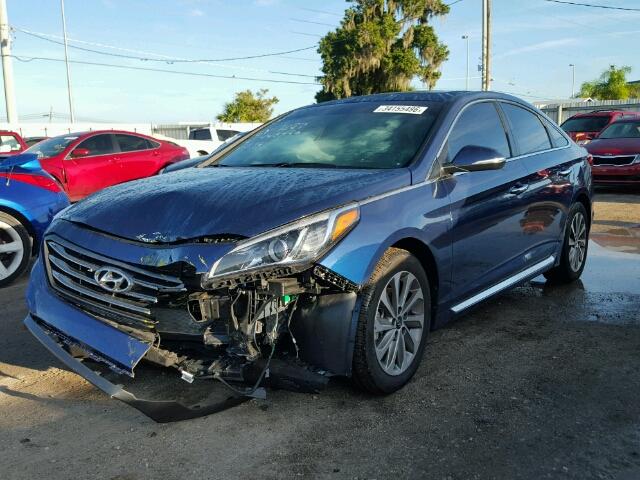 5NPE34AF9GH414107 - 2016 HYUNDAI SONATA SPO BLUE photo 2