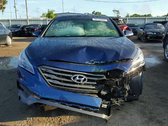 5NPE34AF9GH414107 - 2016 HYUNDAI SONATA SPO BLUE photo 9