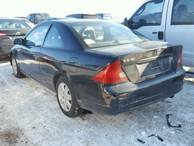 1HGEM22921L012704 - 2001 HONDA CIVIC SI BLACK photo 3