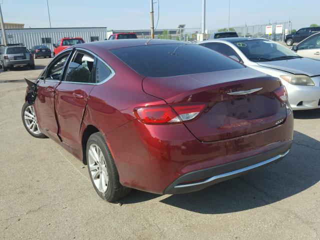 1C3CCCAB9FN591919 - 2015 CHRYSLER 200 LIMITE BURGUNDY photo 3