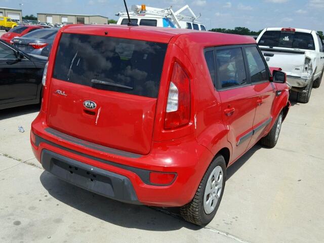 KNDJT2A57D7487521 - 2013 KIA SOUL RED photo 4