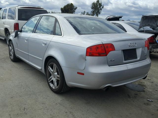 WAUAF78E78A003993 - 2008 AUDI A4 2.0T GRAY photo 3