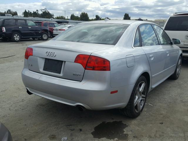 WAUAF78E78A003993 - 2008 AUDI A4 2.0T GRAY photo 4