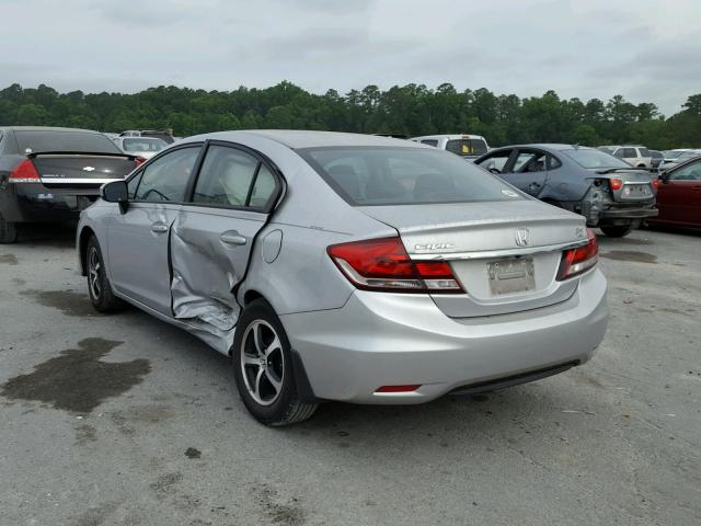 19XFB2F72FE093186 - 2015 HONDA CIVIC SE SILVER photo 3