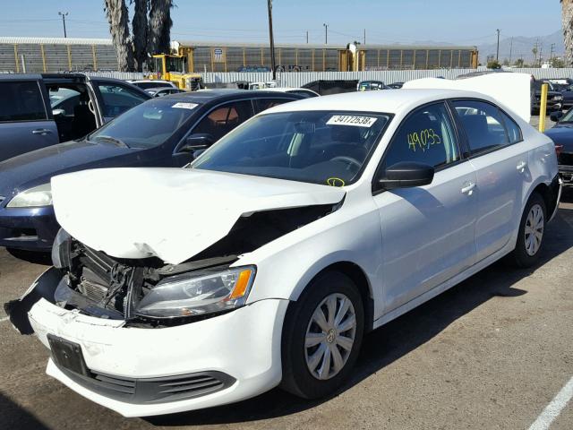 3VW2K7AJ9EM435121 - 2014 VOLKSWAGEN JETTA BASE WHITE photo 2